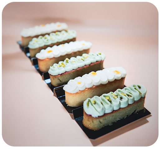 Rangée de bouchées finger food